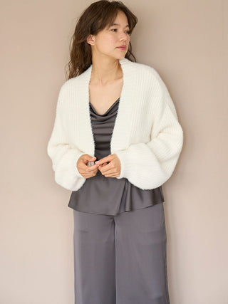 Bolero Cardigan in Off White, Comfy and Luxury Women's Loungewear Cardigan at Gelato Pique USA