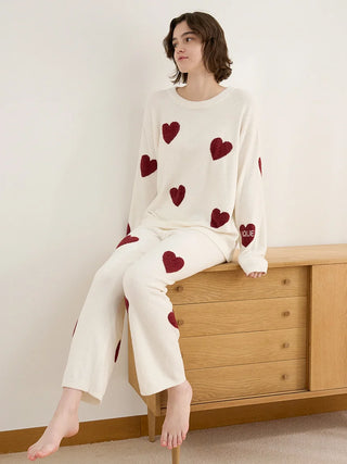 Hot Smoothie Heart JQD Pullover Sweater in Off White, Women's Pullover Sweaters at Gelato Pique USA