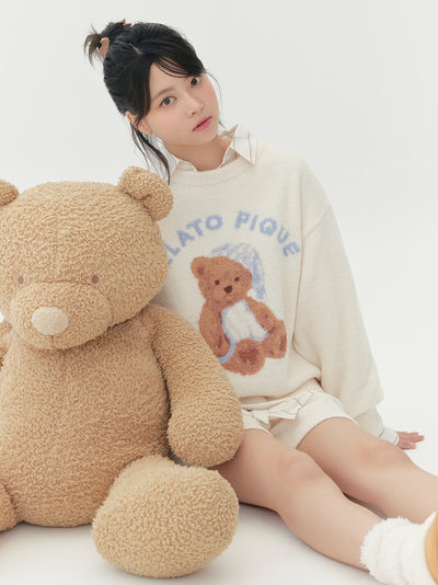 GOOD NIGHT BEAR Pullover Sweater gelato pique