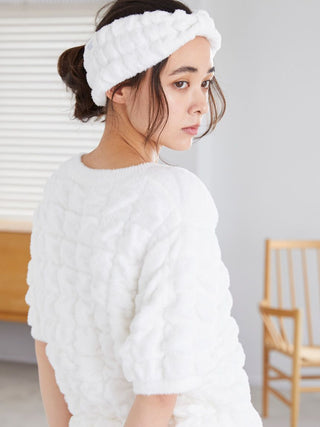 Bubble Moco Cozy Fleece Shirt in OFF WHITE, Women's Loungewear Shirt Sleepwear Shirt, Lounge Set at Gelato Pique USA.