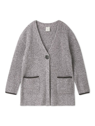 Air Moco x Smooth Ribbed Knit Cardigan gelato pique