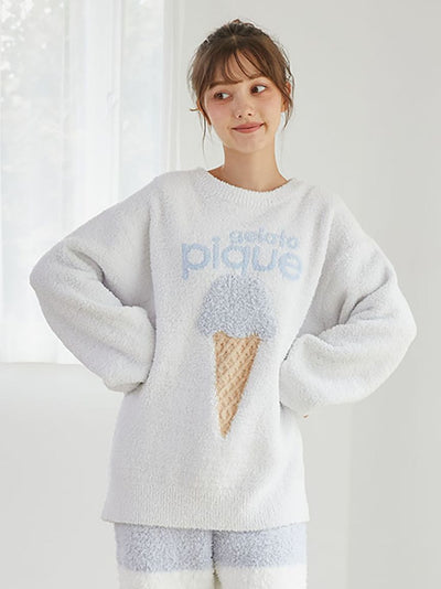 Baby Moco Ice Jacquard Pullover Sweater gelato pique