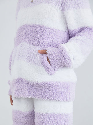 Gelato 3 Border Fuzzy Zip-Up Hoodie