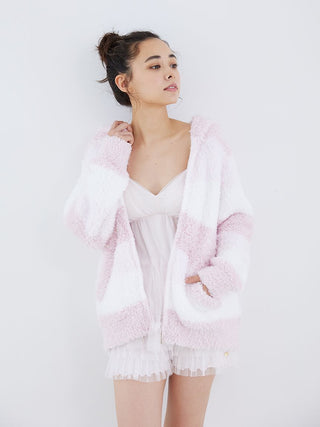 Gelato 3 Border Fuzzy Zip-Up Hoodie