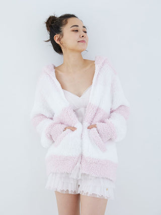 Gelato 3 Border Fuzzy Zip-Up Hoodie