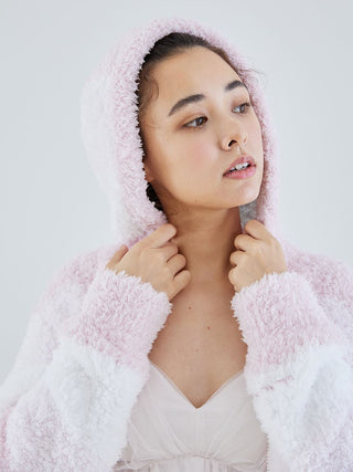 Gelato 3 Border Fuzzy Zip-Up Hoodie