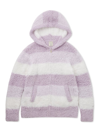 Gelato 3 Border Fuzzy Zip-Up Hoodie