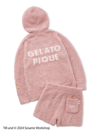 SESAME STREET Elmo Hoodie and Shorts Loungewear Set in Pink, Women's Loungewear Set at Gelato Pique USA