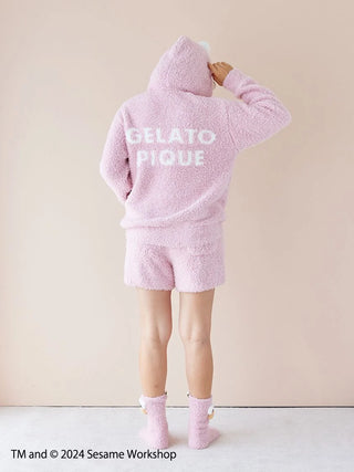 SESAME STREET Elmo Hoodie and Shorts Loungewear Set in Pink, Women's Loungewear Set at Gelato Pique USA