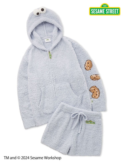 【SESAME STREET】Cookie Monster Hoodie and Shorts Set gelato pique