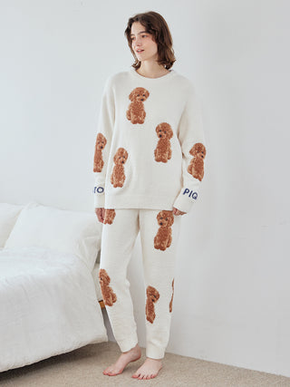 Toy Poodle Pullover Sweater in Off White, Women's Pullover Sweaters at Gelato Pique USA