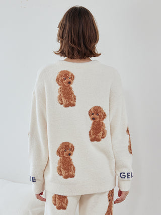 Cozy Toy Poodle Pullover Sweater with plush moco fabric and playful poodle motifs for warmth and style by Gelato Pique.