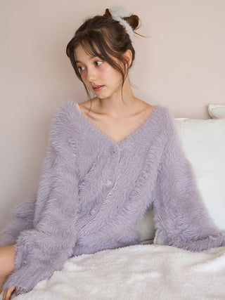 Rabbit Moco Fuzzy Cardigan in Gray, Comfy and Luxury Women's Loungewear Cardigan at Gelato Pique USA