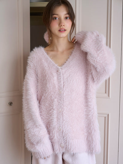 Rabbit Moco Fuzzy Cardigan gelato pique