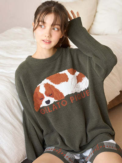 SLEEPING DOG Jacquard Pullover gelato pique