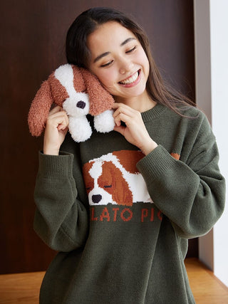 SLEEPING DOG Pullover Sweater in Green, Women's Pullover Sweaters at Gelato Pique USA