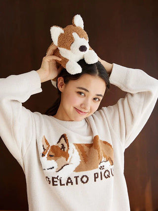 SLEEPING DOG Pullover Sweater in Beige, Women's Pullover Sweaters at Gelato Pique USA