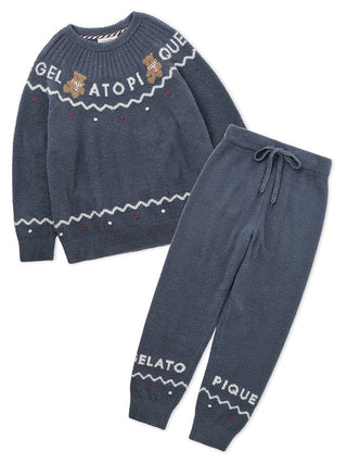 Holiday Nordic Loungewear Set in Navy, Women's Loungewear Set at Gelato Pique USA