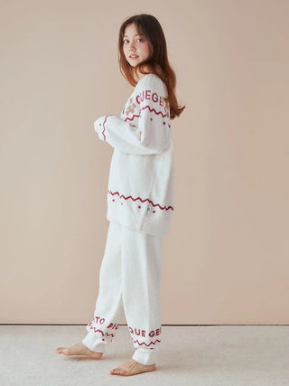 Holiday Nordic Loungewear Set in Ivory, Women's Loungewear Set at Gelato Pique USA