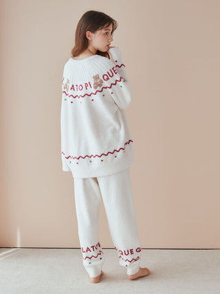 Holiday Nordic Loungewear Set in Ivory, Women's Loungewear Set at Gelato Pique USA