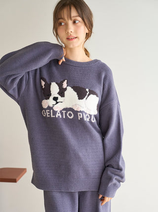 Air Moco SLEEPING DOG Jacquard Pullover Sweater & Lounge Pants SET