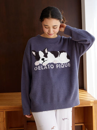 Air Moco SLEEPING DOG Jacquard Pullover Sweater & Lounge Pants SET