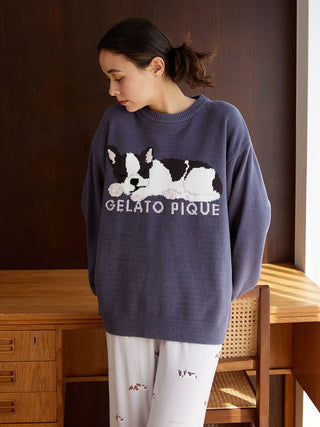 Air Moco SLEEPING DOG Jacquard Pullover Sweater & Lounge Pants SET