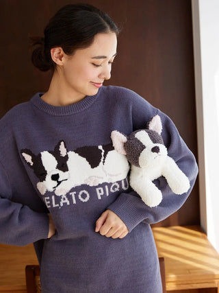 Air Moco SLEEPING DOG Jacquard Pullover Sweater & Lounge Pants SET