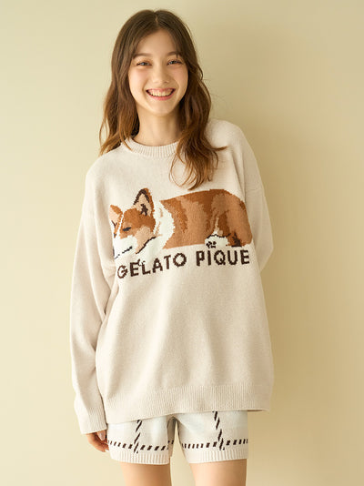 Air Moco SLEEPING DOG Jacquard Pullover & Shorts SET gelato pique