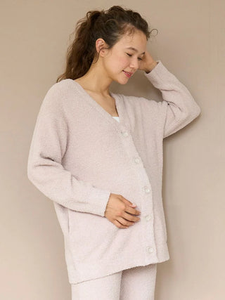 Baby Moco Maternity Button-Up Oversized Cardigan in BEIGE, Comfy and Luxury Women's Loungewear Cardigan at Gelato Pique USA.