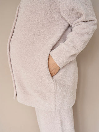 Baby Moco Maternity Button-Up Oversized Cardigan in BEIGE, Comfy and Luxury Women's Loungewear Cardigan at Gelato Pique USA.