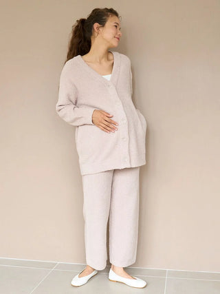 Baby Moco Maternity Button-Up Oversized Cardigan in BEIGE, Comfy and Luxury Women's Loungewear Cardigan at Gelato Pique USA.