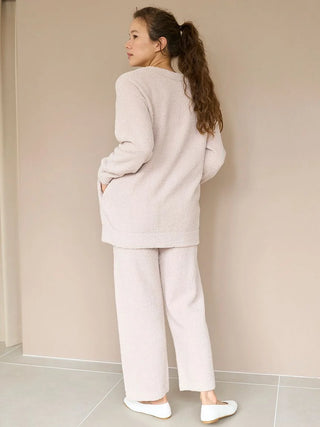 Baby Moco Maternity Button-Up Oversized Cardigan in BEIGE, Comfy and Luxury Women's Loungewear Cardigan at Gelato Pique USA.