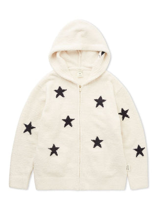 Powder Star Jacquard Zip Up Hoodie