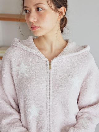 Powder Star Jacquard Zip Up Hoodie