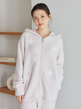 Powder Star Jacquard Zip Up Hoodie