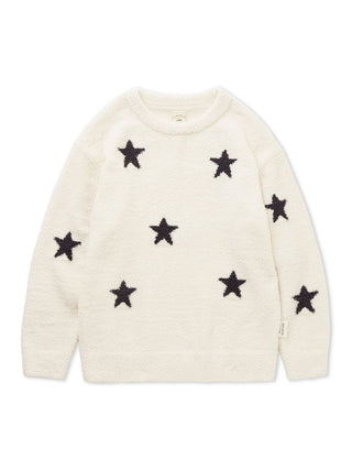 Gelato Pique USA off-white star-patterned pullover, cozy premium loungewear and sleepwear for home lounging.