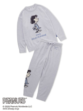 PEANUTS Baby Moco Jacquard Pullover & Pants Set with Lucy design, featuring cozy gelato pique fabric in soft, gentle colors.