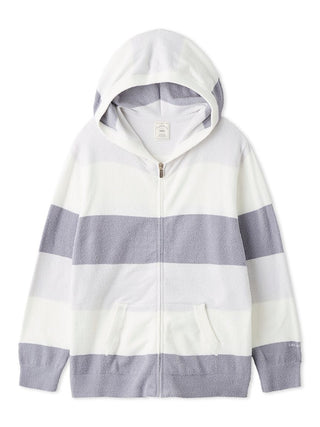 Gelato Pique USA Premium Loungewear: Durable Smoothie Border Comfort Hoodie in soft stripe design, featuring lightweight plush fabric.