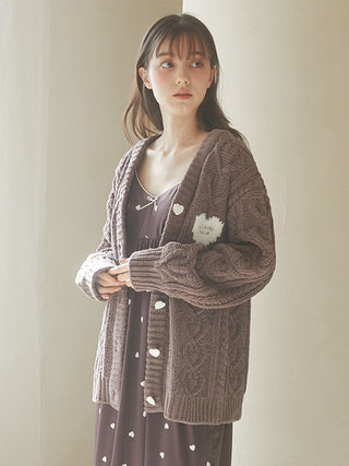 [Valentine] Heart Aran Cozy Cardigan