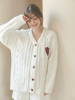 [Valentine] Heart Aran Cozy Cardigan