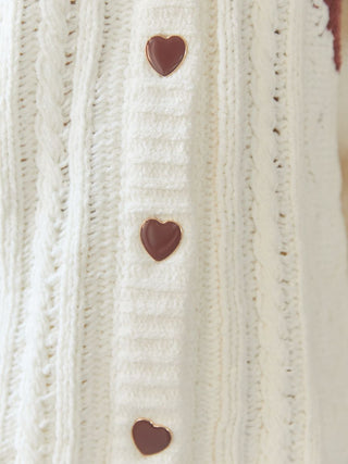 [Valentine] Heart Aran Cozy Cardigan