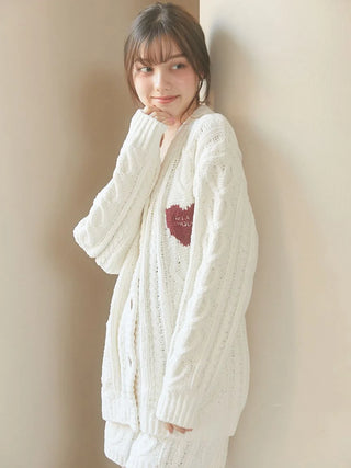 [Valentine] Heart Aran Cozy Cardigan