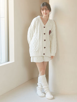 [Valentine] Heart Aran Cozy Cardigan