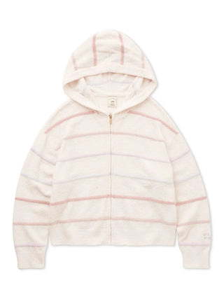 Gelato Pique USA Smoothie Colorful Zip-Up Hoodie with playful pastel stripes, cozy loungewear essential.