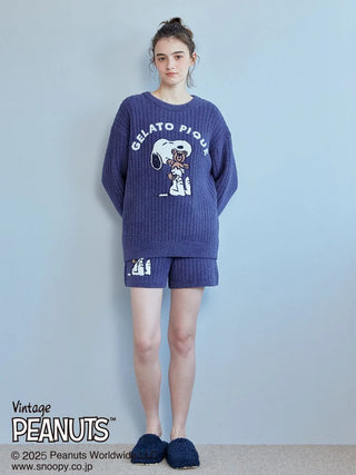 [PEANUTS] SNOOPY×BEAR Jacquard Pullover & Shorts Set