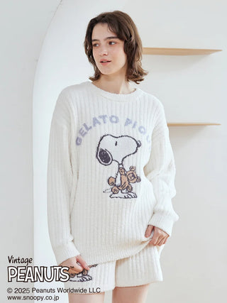 [PEANUTS] SNOOPY×BEAR Jacquard Pullover & Shorts Set