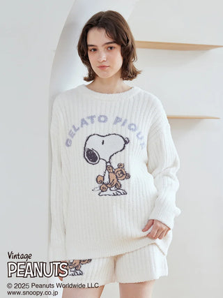 [PEANUTS] SNOOPY×BEAR Jacquard Pullover & Shorts Set