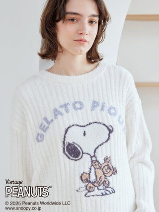 [PEANUTS] SNOOPY×BEAR Jacquard Pullover & Shorts Set