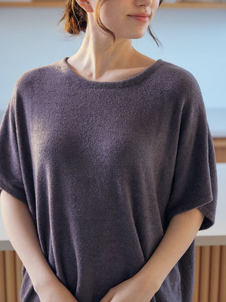 Smoothie Lite Pullover Top from Gelato Pique USA, premium loungewear and sleepwear, short-sleeved, gray, loose fit for all seasons.